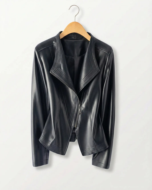 noir gloss leather jacket